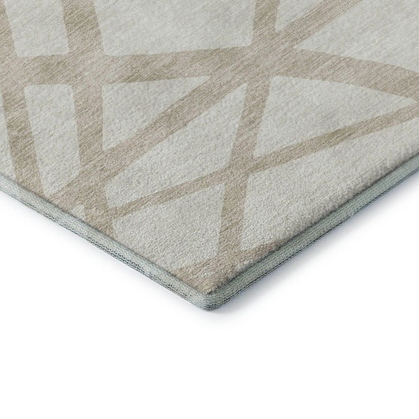 Mayfield Premium Machine Washable Abstract AMF1040 Ivory 5 ft. x 7 ft. 6 in. Area Rug