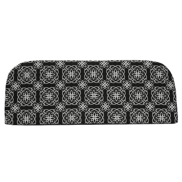 Commonwealth Home Fashions Ebony 48 in. x 18 in. 1 Outdoor Reversible Bench Cushion in Black