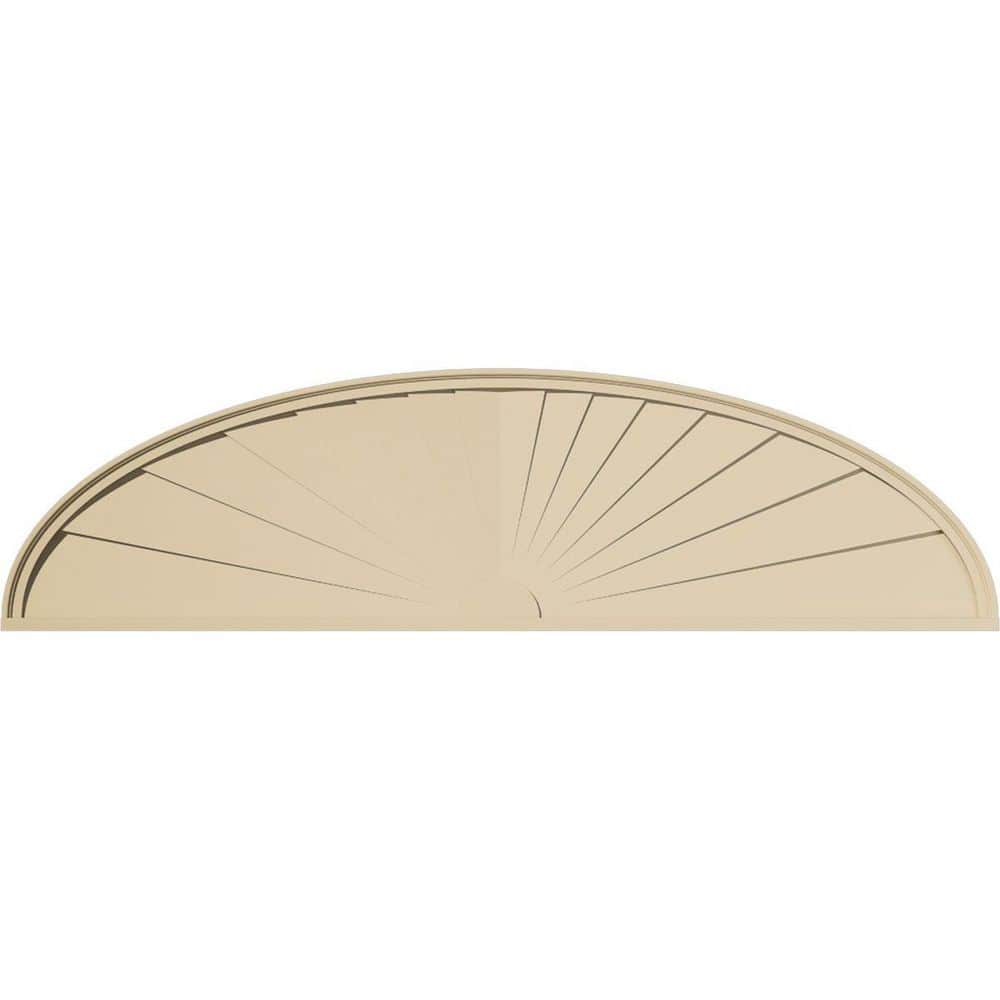 Pedss Ekena Millwork 80 in. W x 21 in. H x 2 in. P Elliptical Sunburst ...