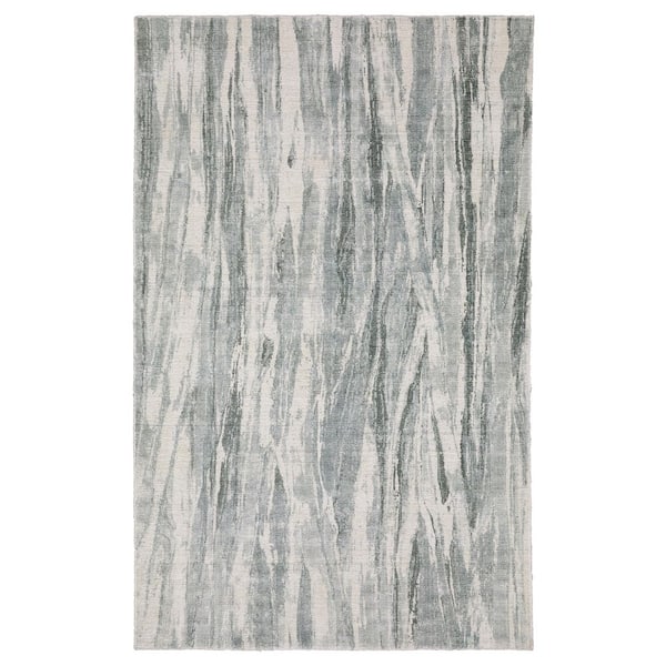 Cadence Green/Ivory 9 ft. x 12 ft. Abstract Wool-Viscose Hand-Loomed Indoor Area Rug