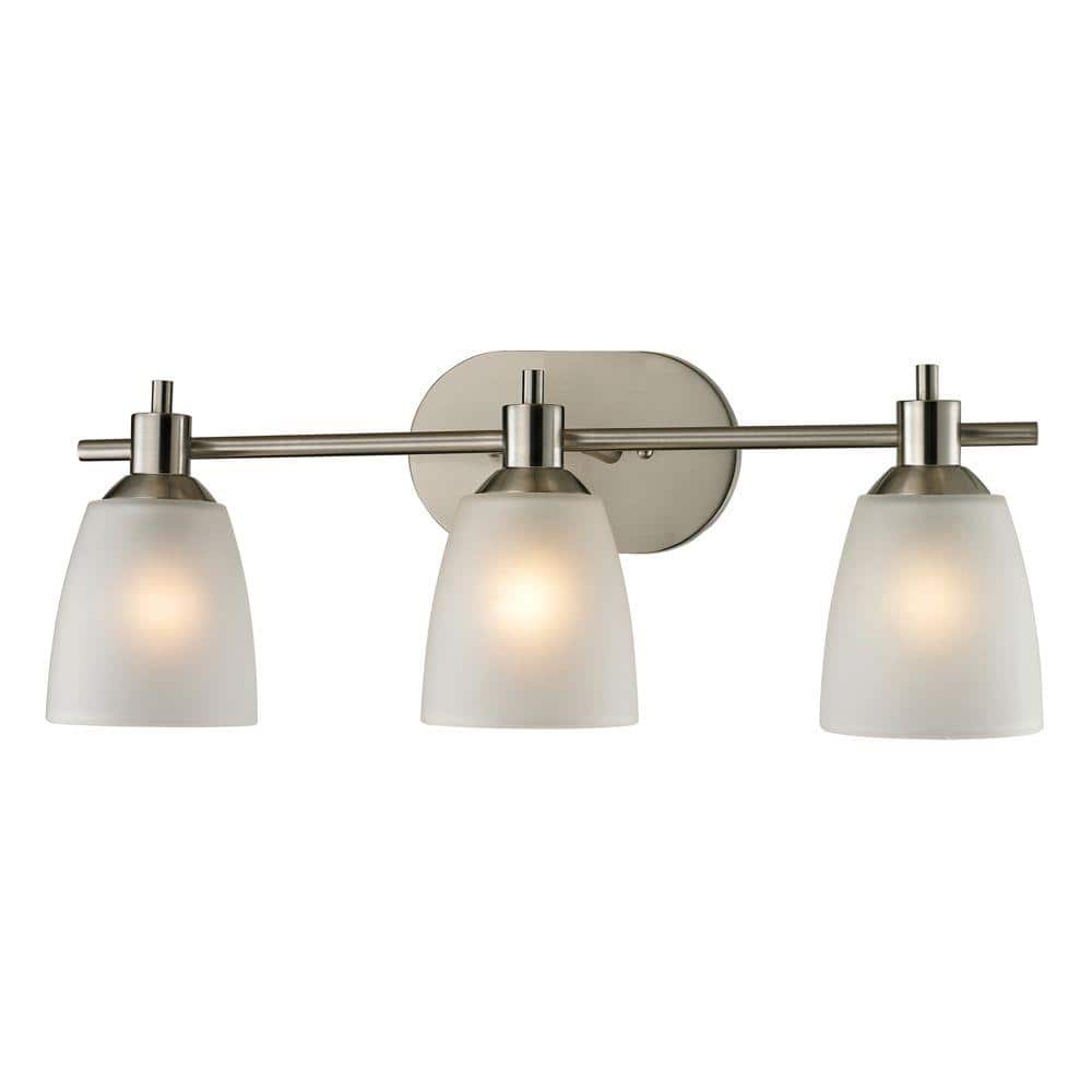 Titan Lighting Jackson 3Light Brushed Nickel Wall Mount Bath Bar Light