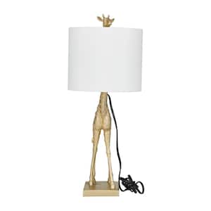 23 in. Gold Polyresin Giraffe Task and Reading Table Lamp