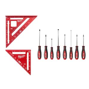 Milwaukee Screwdriver Set w/7 in Rafter and 4-1/2 in. Trim Square