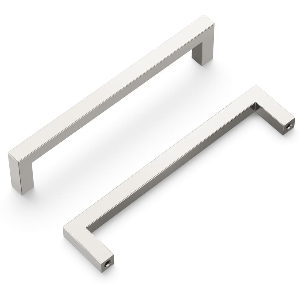 Brushed Nickel Modern Bar Pull with Mounting Hardware