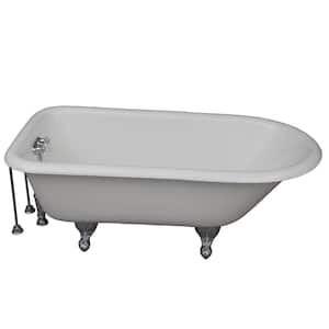 5 ft. Cast Iron Ball and Claw Feet Roll Top Tub in White with Polished Chrome Accessories