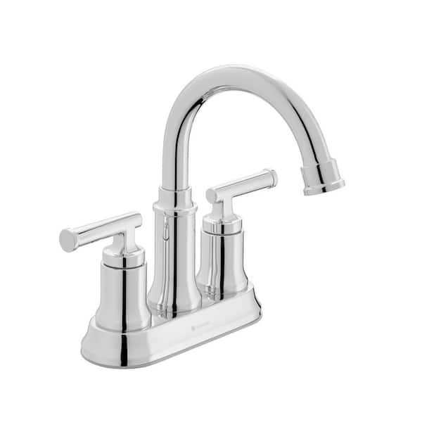 Glacier Bay Oswell 4 in. Centerset Double Handle High-Arc Bathroom Faucet in Chrome