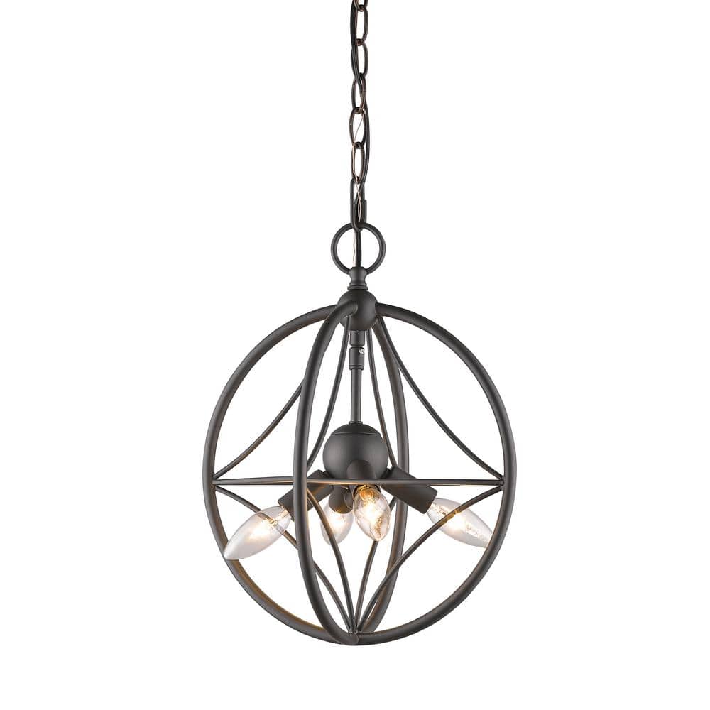 Cortez 60-Watt 4-Light Bronze Candle Pendant Light with No Bulb Included