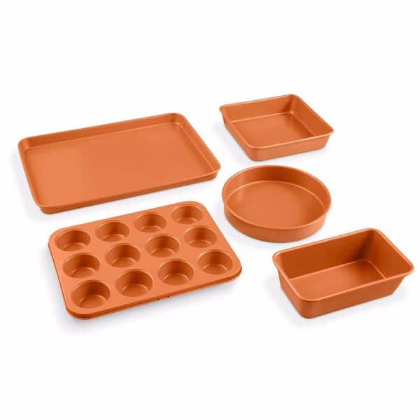 5-Piece Aluminum Ti-Ceramic Nonstick Ultimate Bakeware Set in Copper