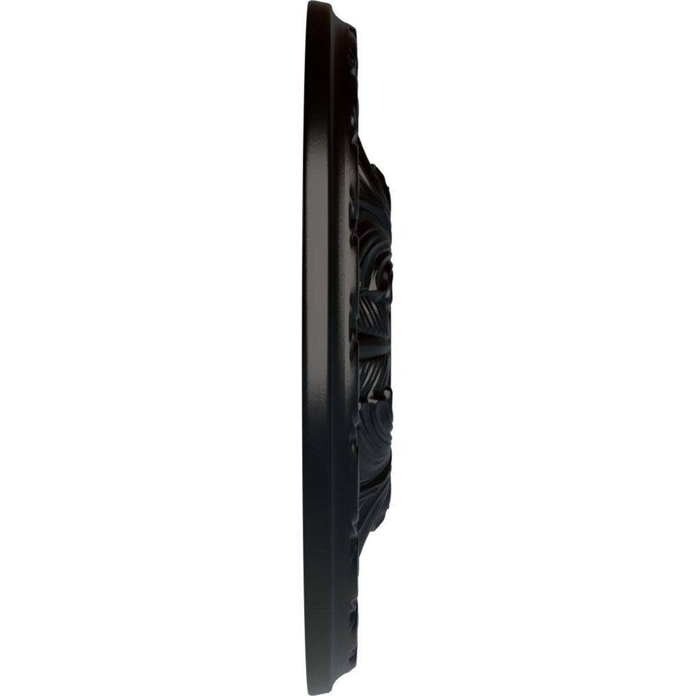 Jet Black Polyurethane Leaf Ceiling Medallion