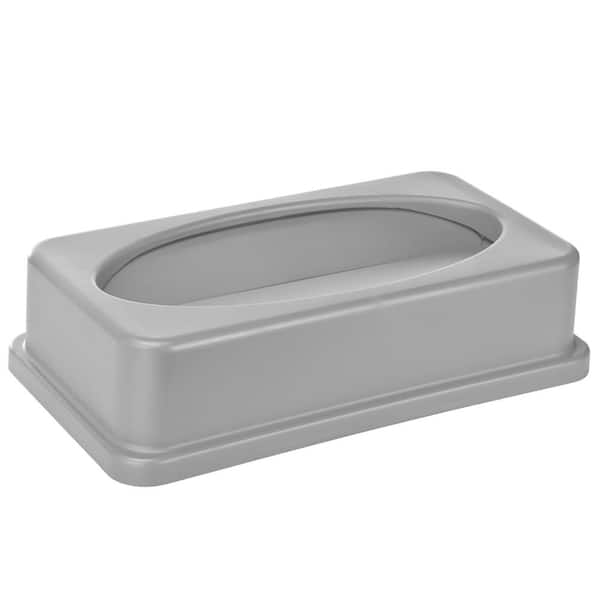 Alpine Industries 23 Gal. Gray Slim Drop Slot Swing Trash Can Lid