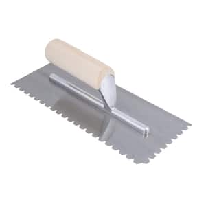 1/4 in. Flat Top V-Notch Pro Wood Flooring Trowel with Wood Handle