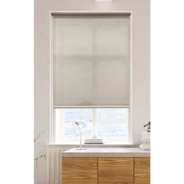 Lumi Roller Shades Khaki Cordless Light Filtering Natural Fiber Fabric 55 in. W x 72 in. L
