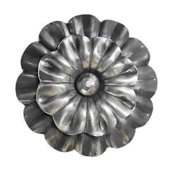 arteferro 3-3/4 in. Round Heavy Gauge Floral Design Raw Forged Rosette