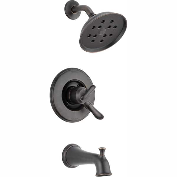 Delta Linden 1-Handle H2Okinetic Tub and Shower Faucet Trim Kit in Venetian Bronze (Valve Not Included)