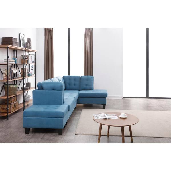 Eden 2 Piece Blue Microfiber 3 Seater L Shaped Sectional Sofa With Removable Cushions 72025bl The Home Depot - Blue Sectional Sofa Macys Eden 2 Piece Blue Microfiber 3 Seater L Shaped Sectional Sofa With Removable Cushions 72025bl The Home Depot - Blue Sectional Sofa Macys