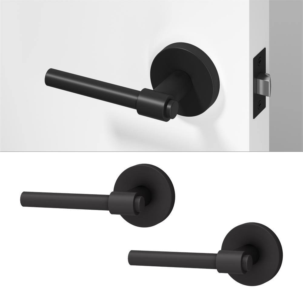 Zen Metal Matte Black Passage Hall/Closet Round Door Handle with Round Rosette 2-Pack price history on PriceWatchPro