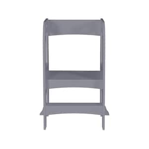 22.83 in. D Gray Child Standing Tower Step Stools for Kids Toddler Step Stool for Kitchen Counter