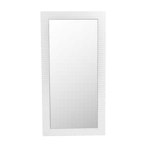 Glinda White 39.4 in. W x 79 in. H Modern Rectangle Wood Floor Mirror