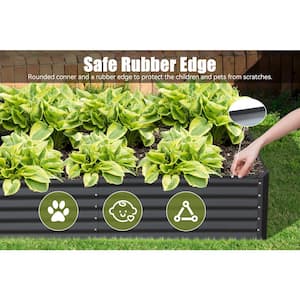 6 ft. x 3 ft. x 1.5 ft. Gray Galvanized Steel Rectangular Outdoor Raised Garden Bed