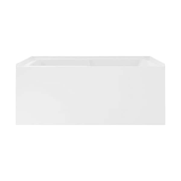 Voltaire 48 in. x 30 in. Soaking Bathtub with Left Drain in White Glossy