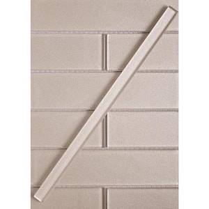 Cosmos Pearl 0.6 in. x 12 in. White Glass Glossy Pencil Liner Tile Trim (0.5 sq. ft./case) (10-pack)