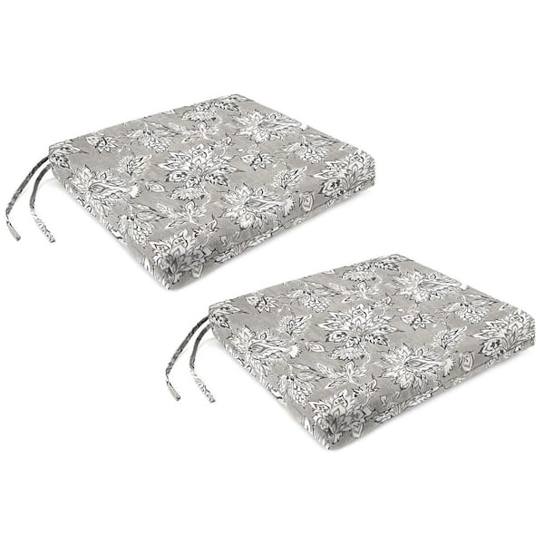 19 in. W x 17 in. D x 2 in. T Rectangular Outdoor Seat Cushion in Adair Gray (2-Pack)