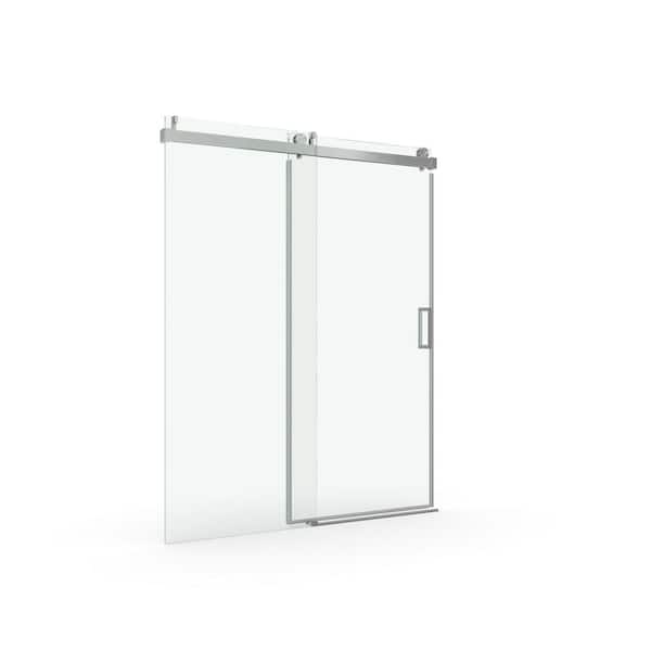 Elan 60 in. W x 76 in. H Single Sliding Frameless Shower Door in Golden with 1/4" Tempered Glass