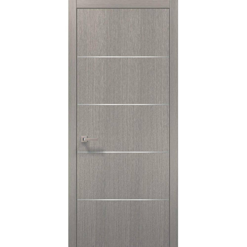 Sartodoors 0020 18 In. X 96 In. Flush No Bore Grey Ash Finished Pine ...