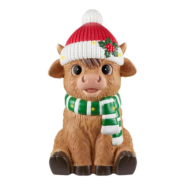 2.5 ft Hand-Painted LED Highland Cow