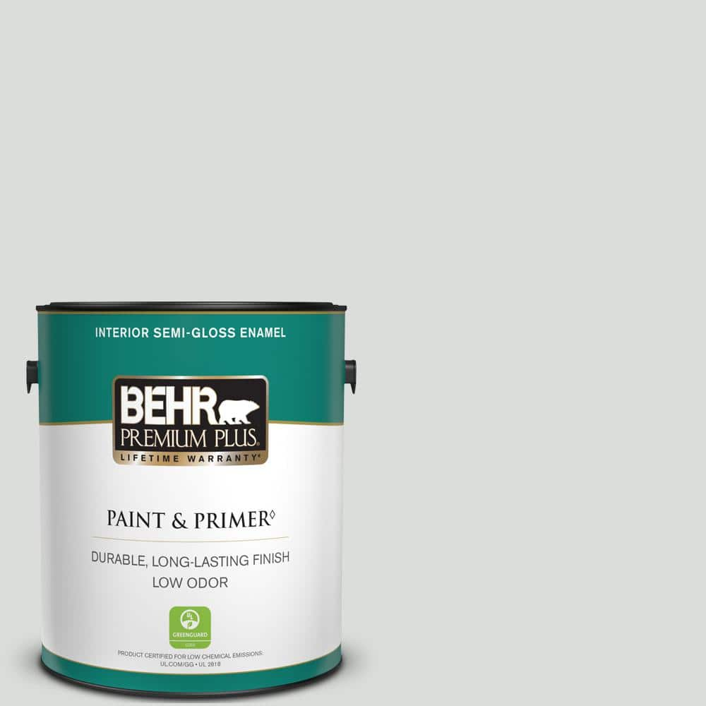 BEHR PREMIUM PLUS 1 gal. #N500-1 Shiny Luster Semi-Gloss Enamel Low ...