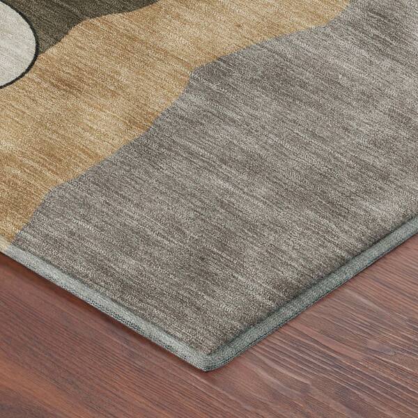 Mayfield Premium Machine Washable Abstract AMF2252 Taupe 10 ft. x 14 ft. Area Rug