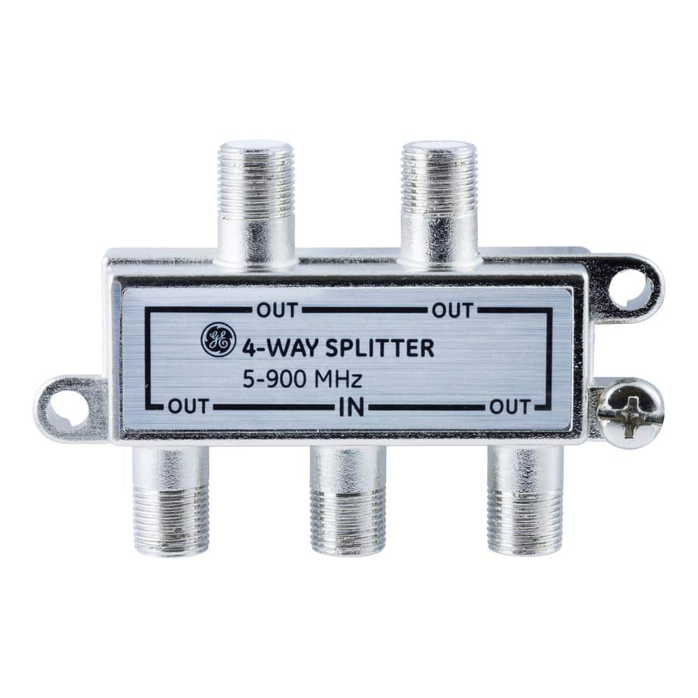 GE 4Way Coaxial Cable Splitter in Nickel/Silver 35047 The Home Depot