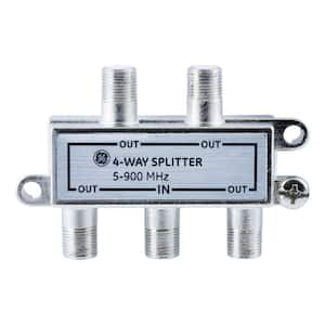 4-Way Coaxial Cable Splitter in Nickel/Silver