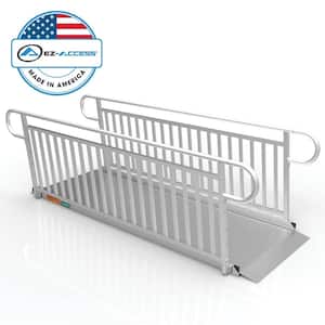 GATEWAY 3G 9 ft. Aluminum Solid Surface Wheelchair Ramp with Vertical Picket Handrails