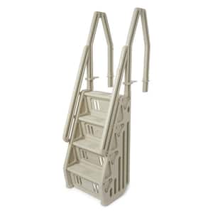In Step 46 in. to 60 in. Ladder for Above Ground Swimming Pool in Taupe