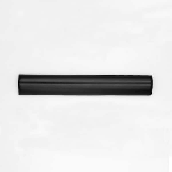 Apollo Tile Duchess 1.25 in. x 7.9 in. Black Ceramic Pencil Bullnose Tile Trim (0.667 sq. ft./case) (10-pack)