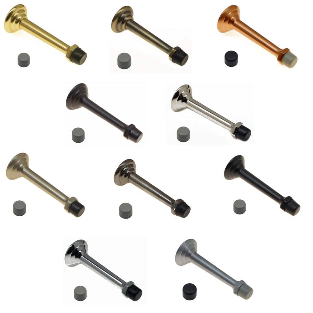 Matte Black Solid Brass 3-Ring Baseboard Door Stop