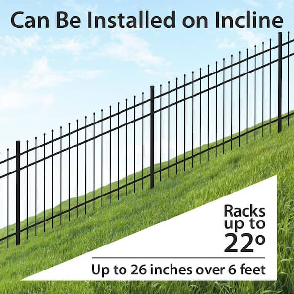 FORGERIGHT 6 ft. H x 6 ft. W Osprey Black Aluminum Fence Panel (5