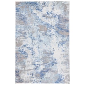 Skyler Collection Light Blue/Gray 4 ft. x 6 ft. Abstract Striped Area Rug