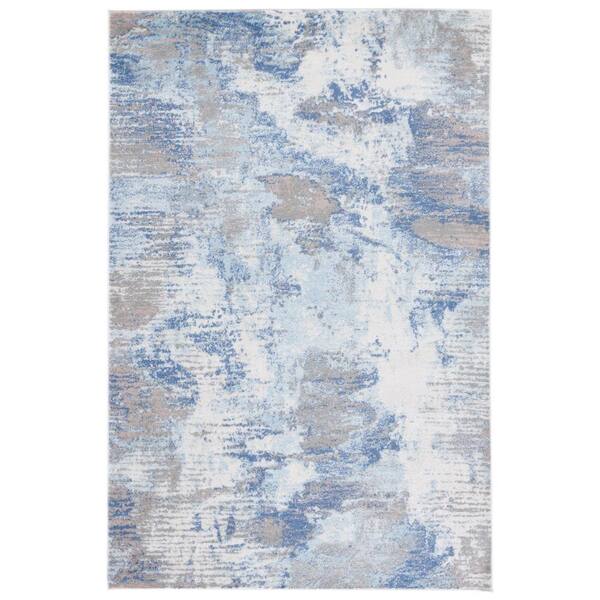 SAFAVIEH Skyler Collection Light Blue/Gray 5 ft. x 8 ft. Abstract Striped Area Rug