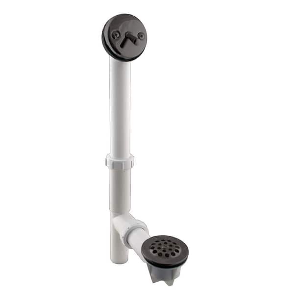 Westbrass Trip Lever White Poly Adjustable Bath Waste, Oil Rubbed Bronze