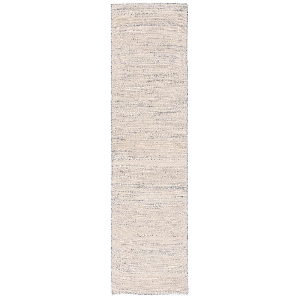 Hand-Knotted Artisan Gray 27" Wool Blend Non-Slip Runner Rug