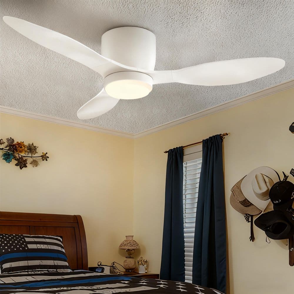 42 in. Smart White Flush Mount Standard Ceiling Fan Light with Alexa/Voice/Google Assistant/App and Remote Included price history on PriceWatchPro