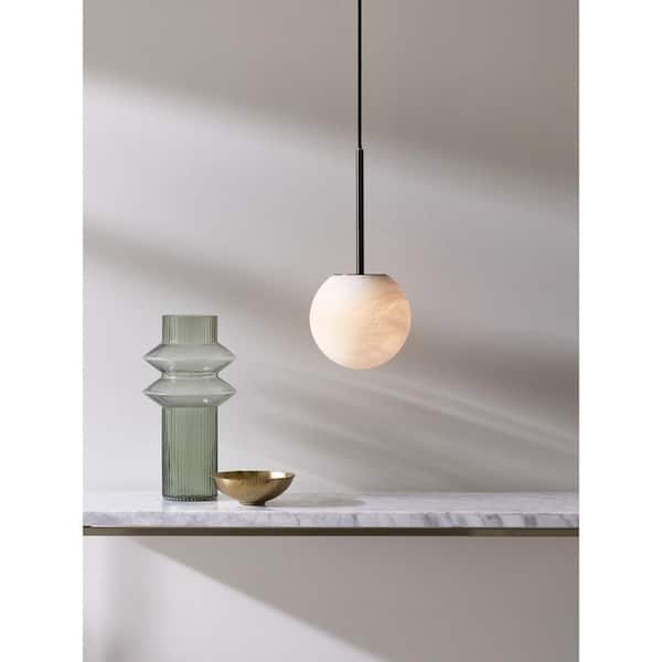 Beacon Lighting Lucent 1 Light 4-inch Pendant Light in Black/Alabaster