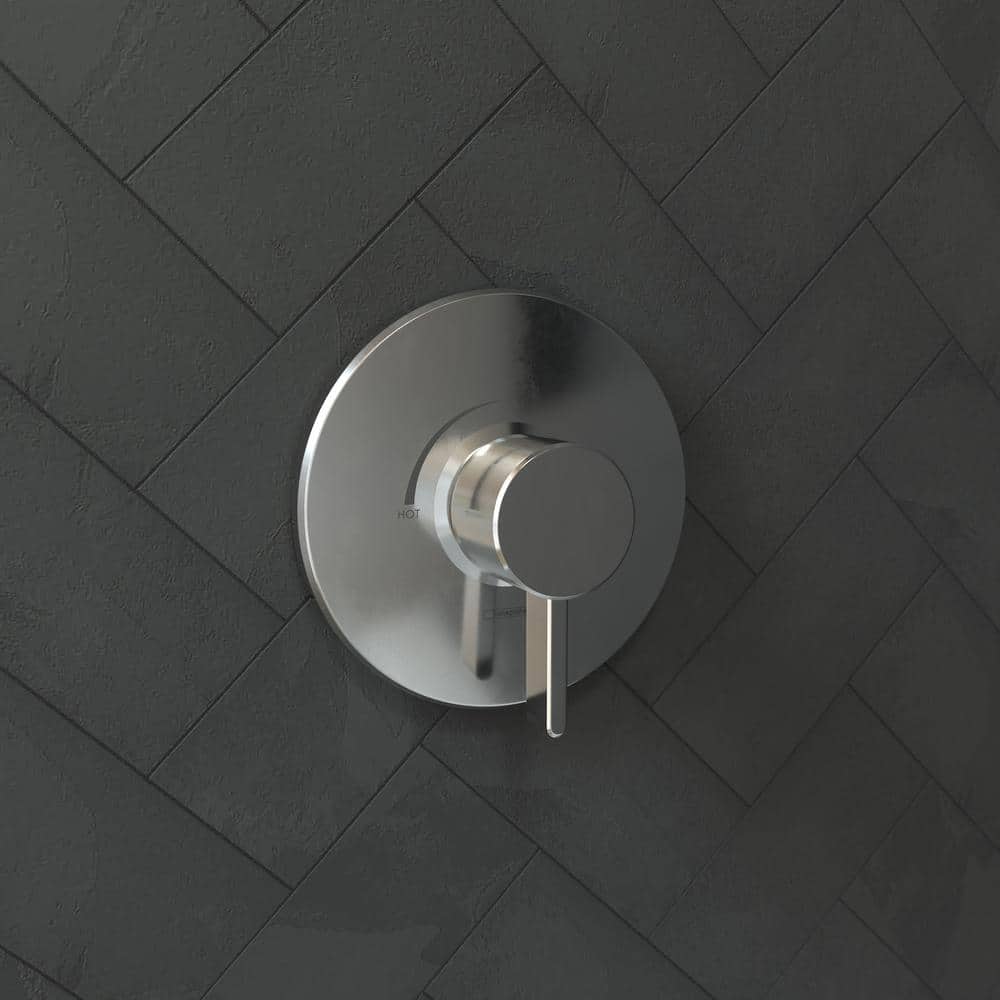 Brushed Nickel Wall-Mounted Lever Shower Trim
