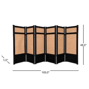 4 ft. Black 6-Panel Room Divider