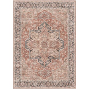 Red 5 ft. 3 in. x 7 ft. 3 in. Apollo Bolona Vintage Oriental Floral Area Rug