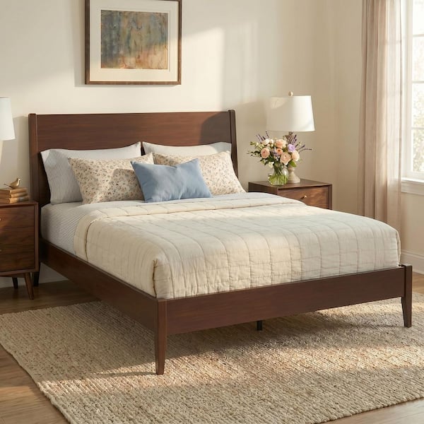 Harper & Bright Designs Chocolate Brown 100% Bamboo Wood Frame