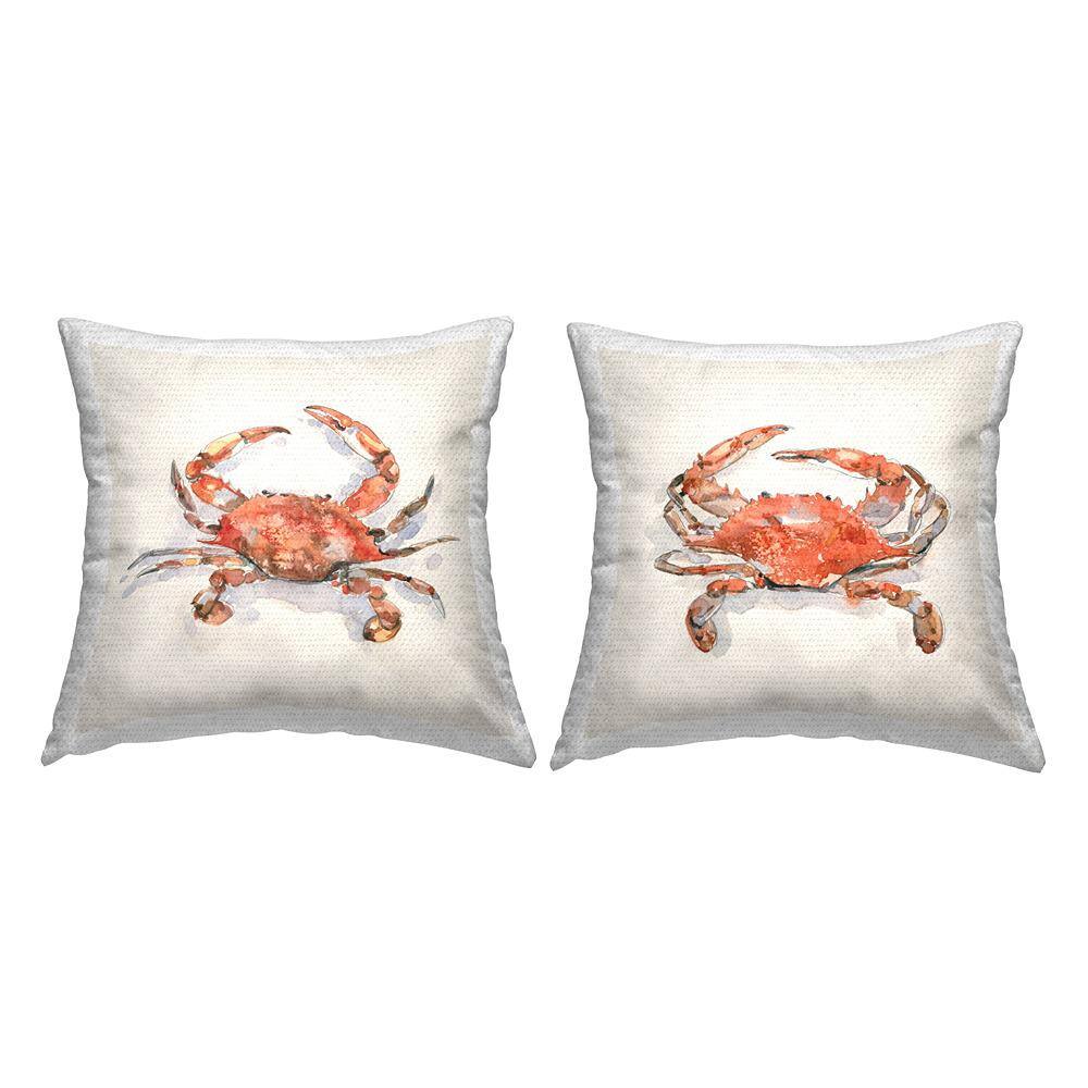 Nautical Red Crabs Red Square Outdoor Throw Pillow 2-Pack price history on PriceWatchPro