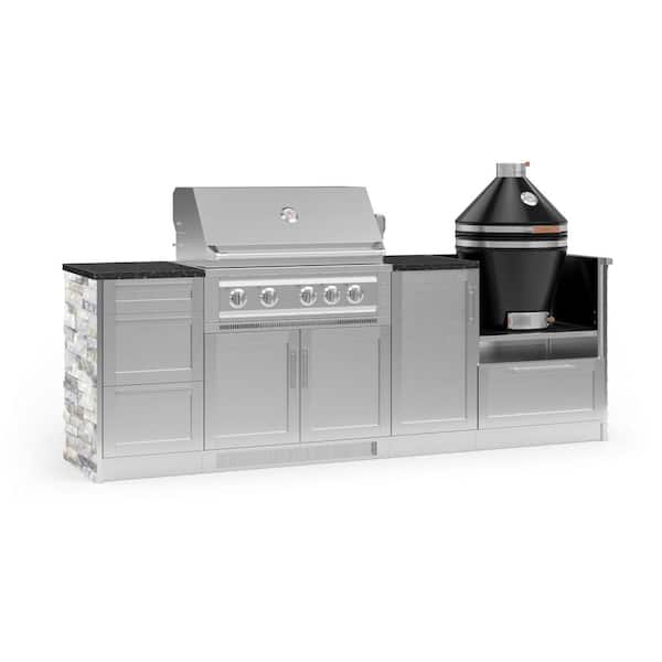 NewAge Products Signature Series 103.16 in. x 25.5 in. x 57.5 in. 8-Piece Outdoor Kitchen Cabinet Set with Natural Gas 36 in. Grill